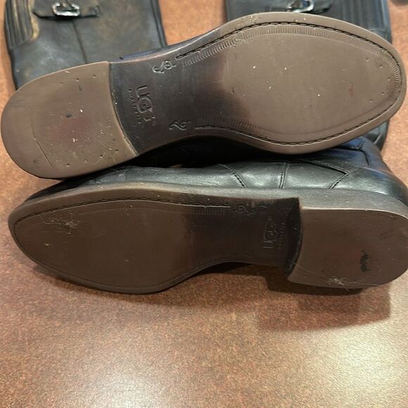 UGG BERYL EQUESTRIENNE LEATHER BOOTS. Black size 8 - Picture 2 of 5